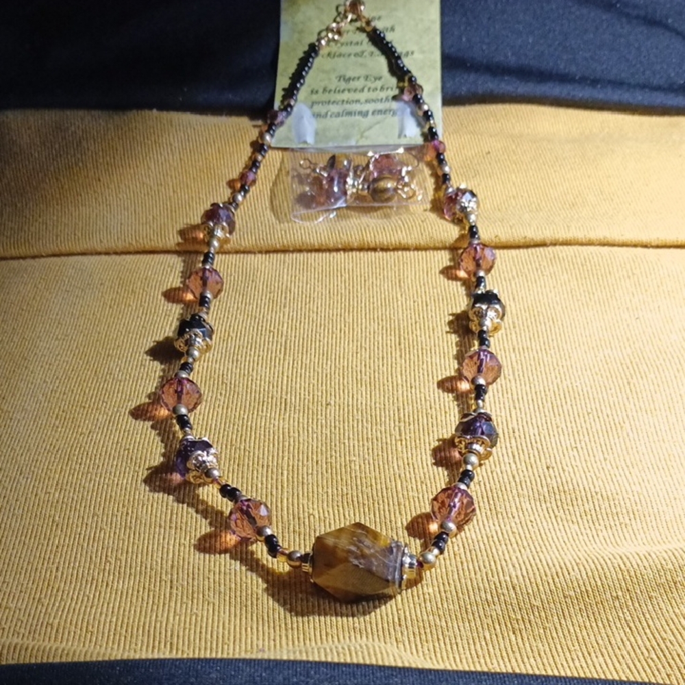 Tiger Eye necklace and earrings